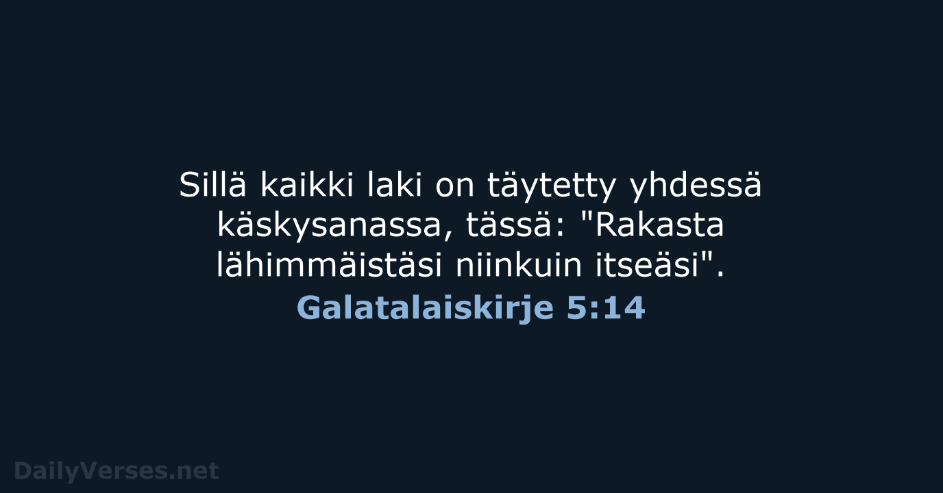 Galatalaiskirje 5:14 - KR38