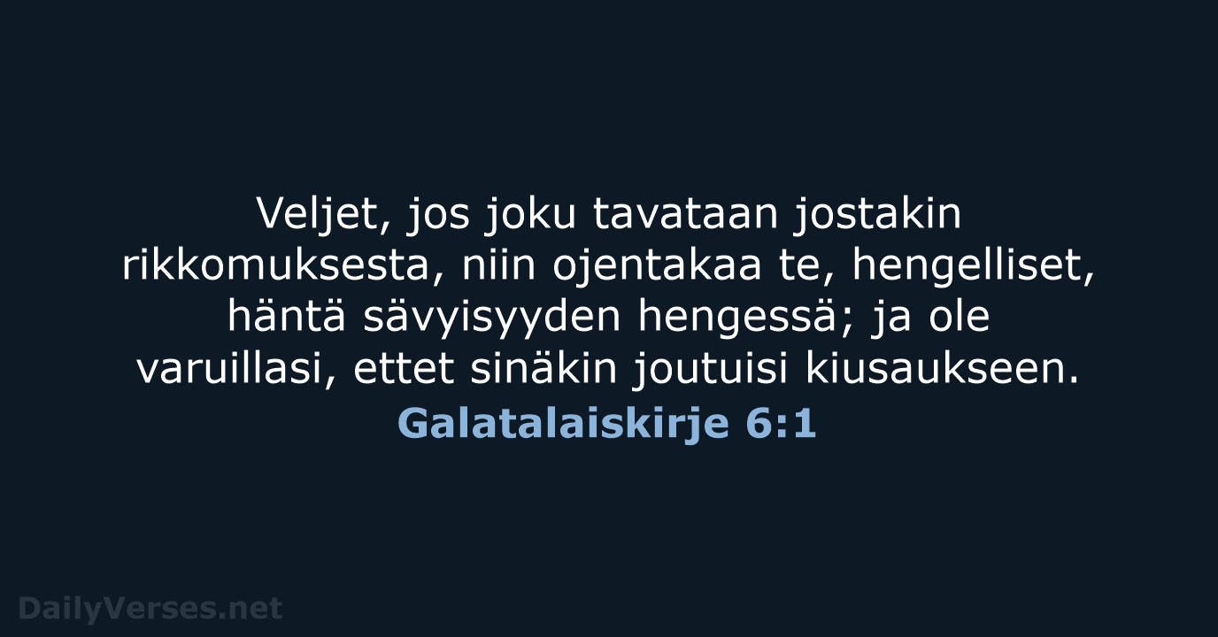 Galatalaiskirje 6:1 - KR38