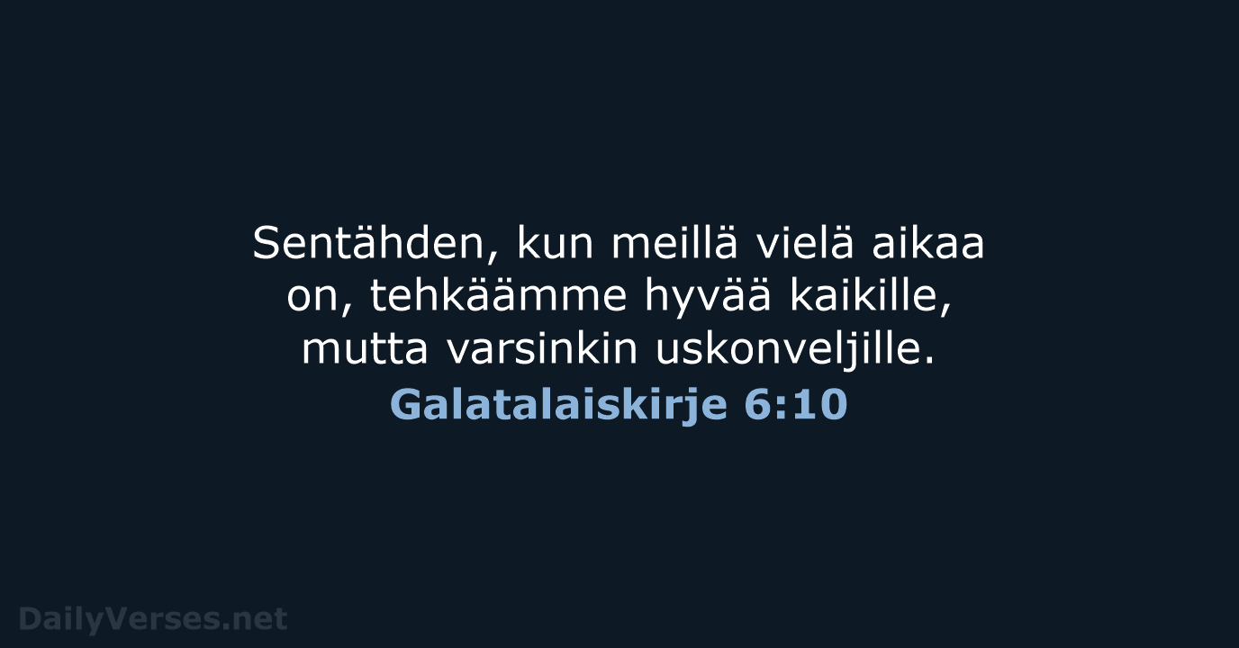 Galatalaiskirje 6:10 - KR38