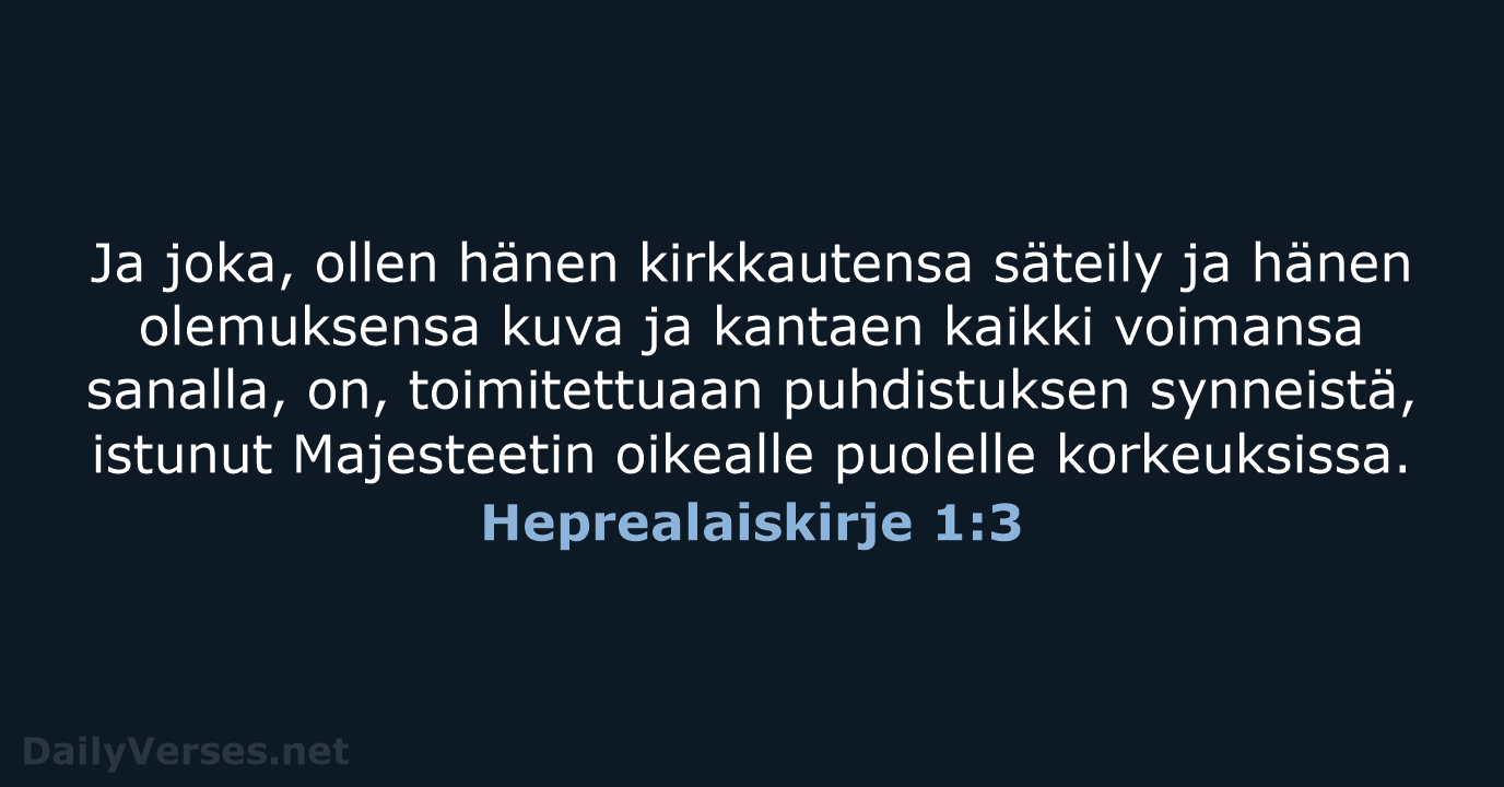 Heprealaiskirje 1:3 - KR38