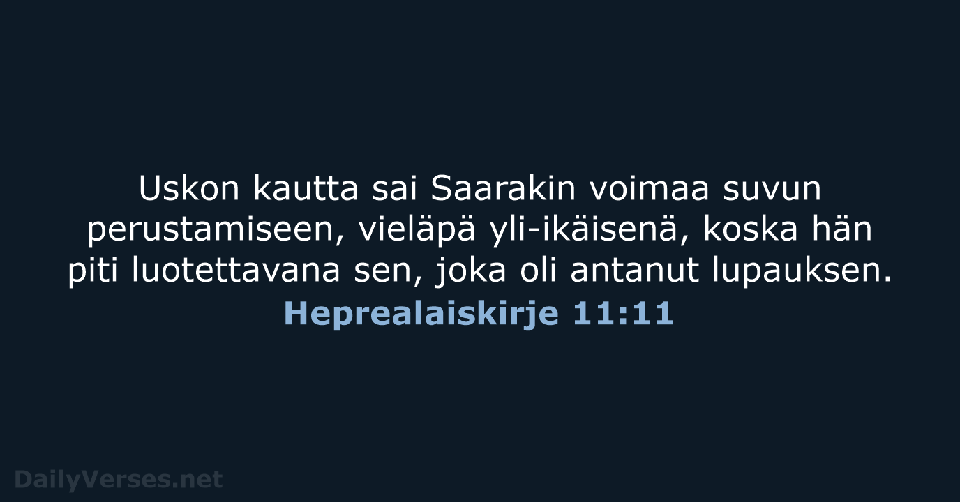 Heprealaiskirje 11:11 - KR38