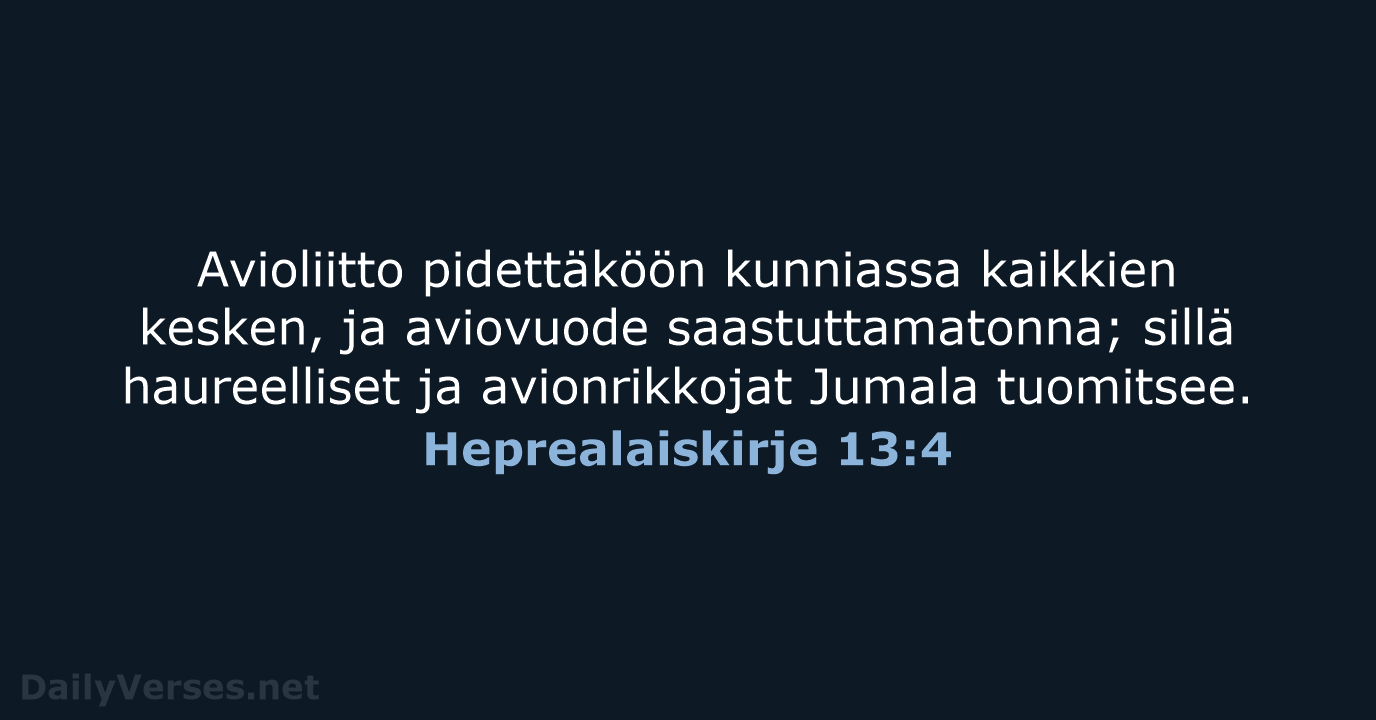 Heprealaiskirje 13:4 - KR38