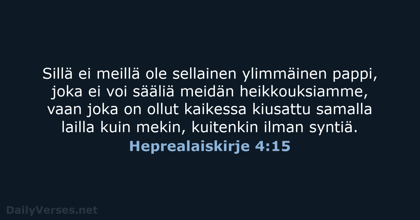 Heprealaiskirje 4:15 - KR38