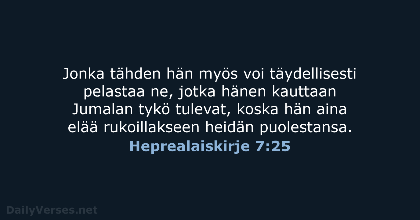 Heprealaiskirje 7:25 - KR38