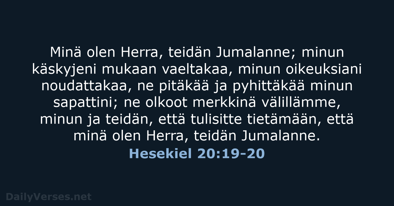 Hesekiel 20:19-20 - KR38