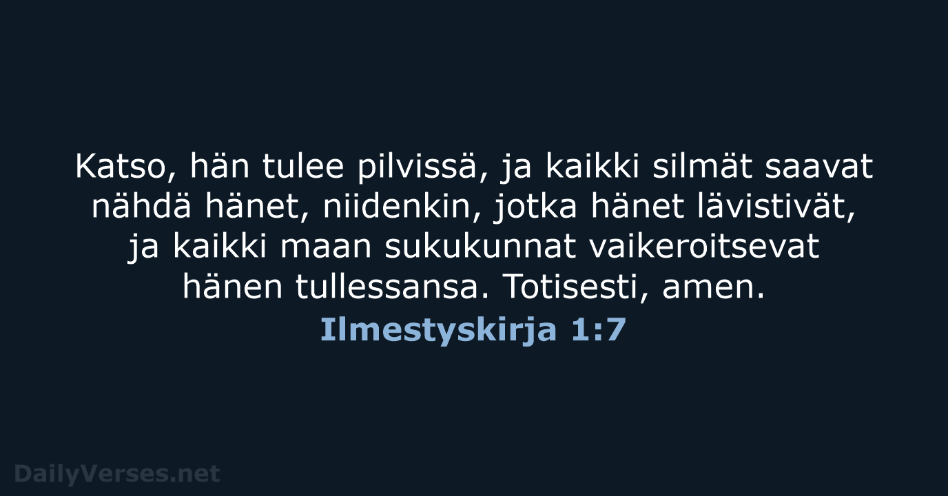 Ilmestyskirja 1:7 - KR38