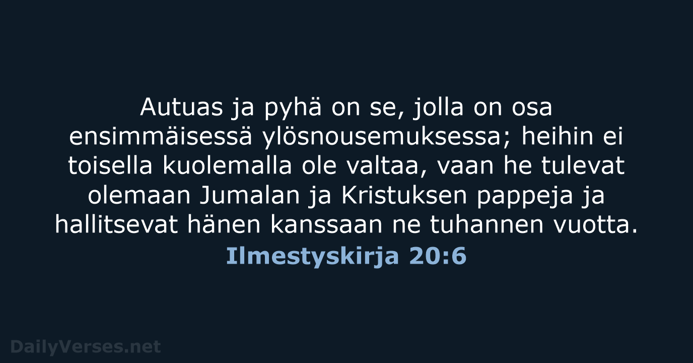 Ilmestyskirja 20:6 - KR38