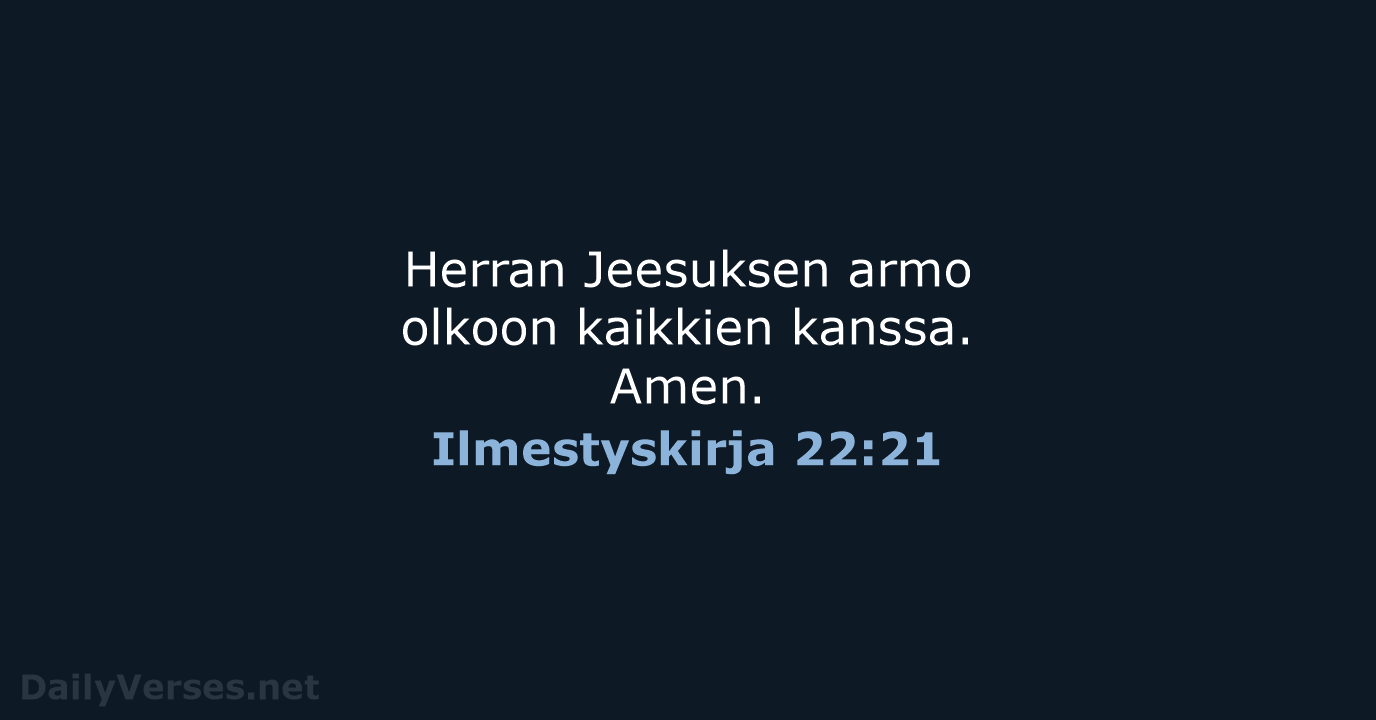 Ilmestyskirja 22:21 - KR38