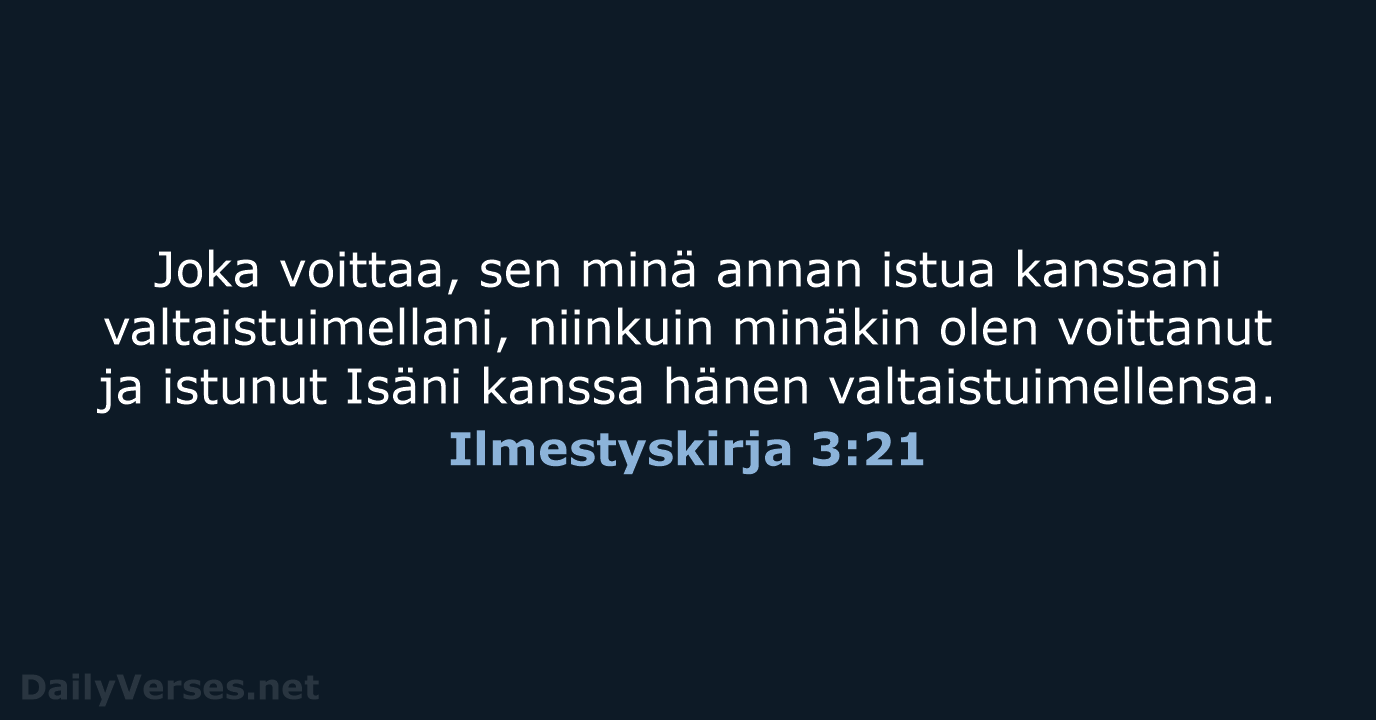 Ilmestyskirja 3:21 - KR38