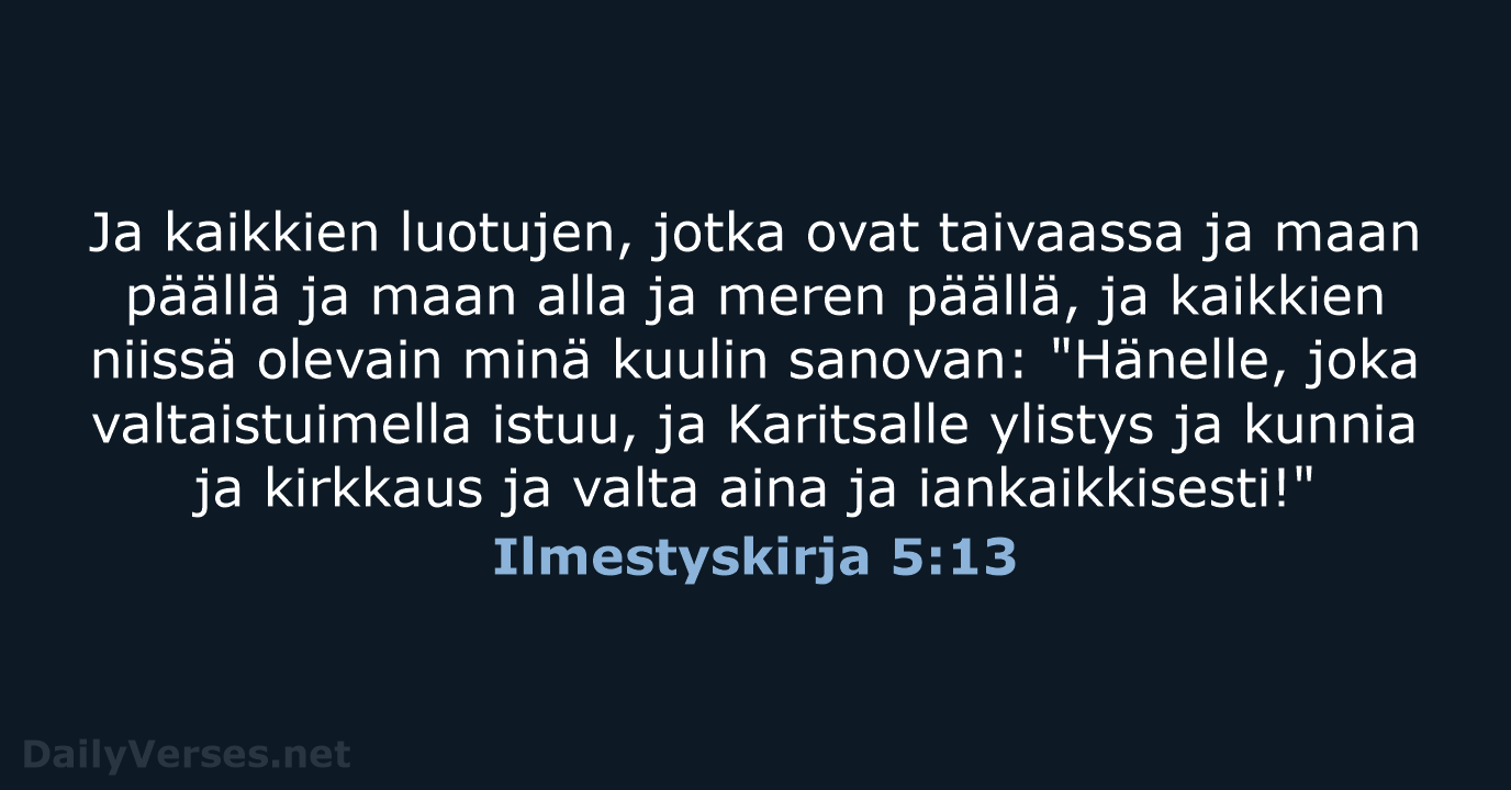 Ilmestyskirja 5:13 - KR38