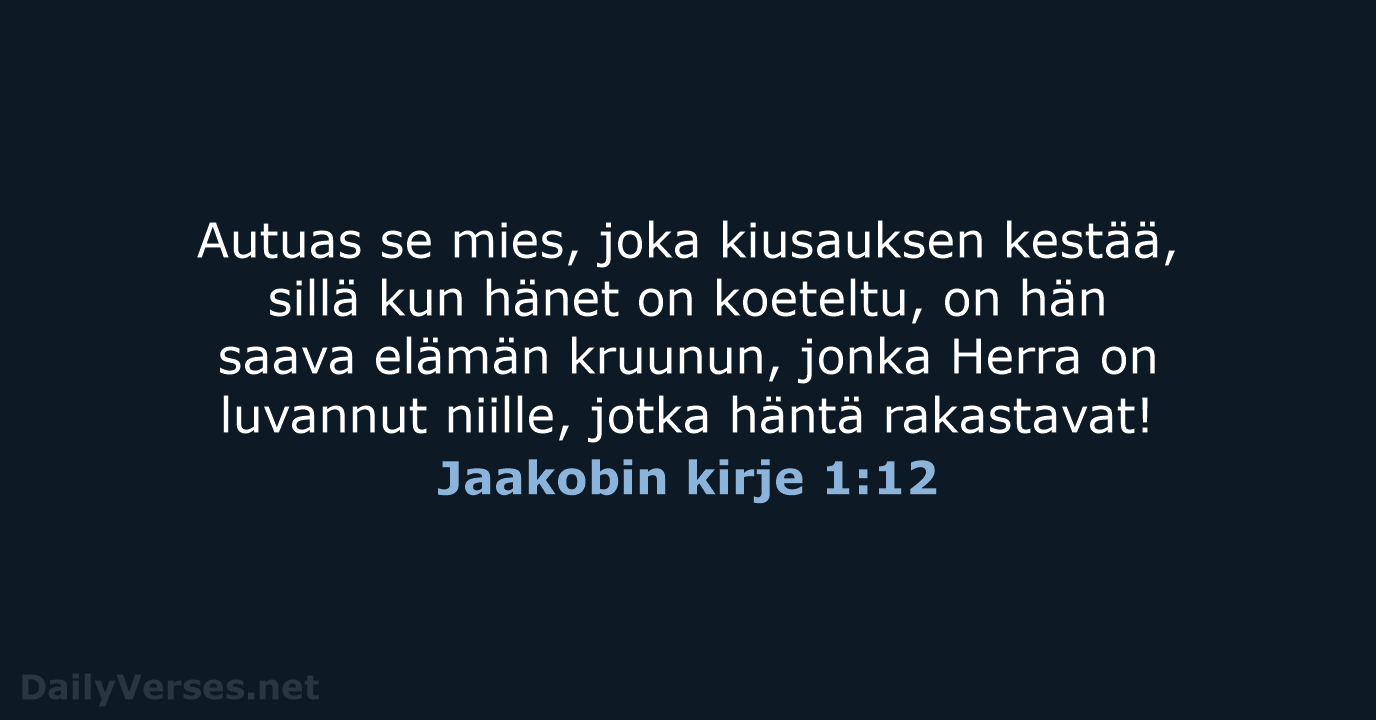 Jaakobin kirje 1:12 - KR38