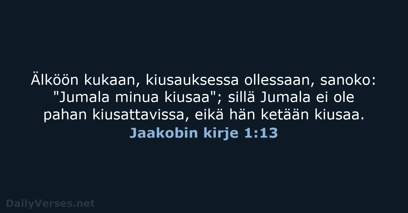 Jaakobin kirje 1:13 - KR38