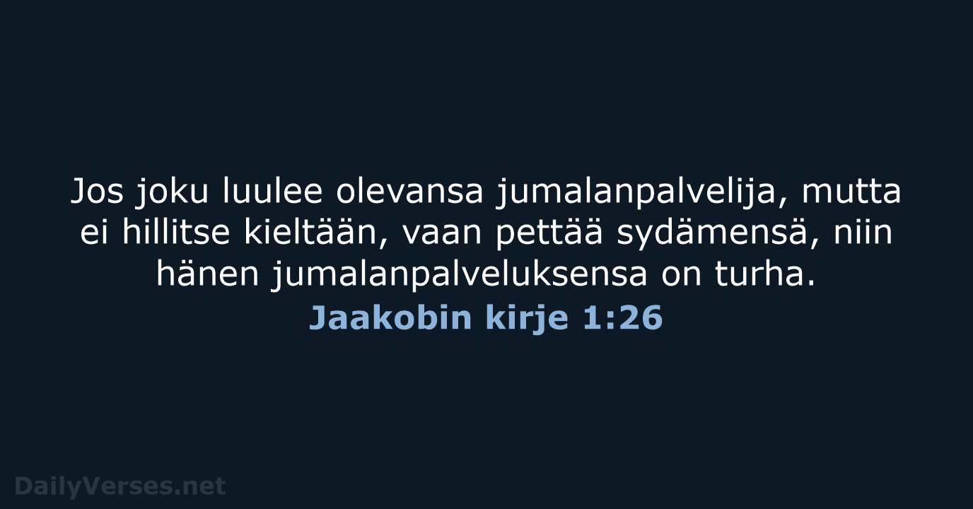 Jaakobin kirje 1:26 - KR38