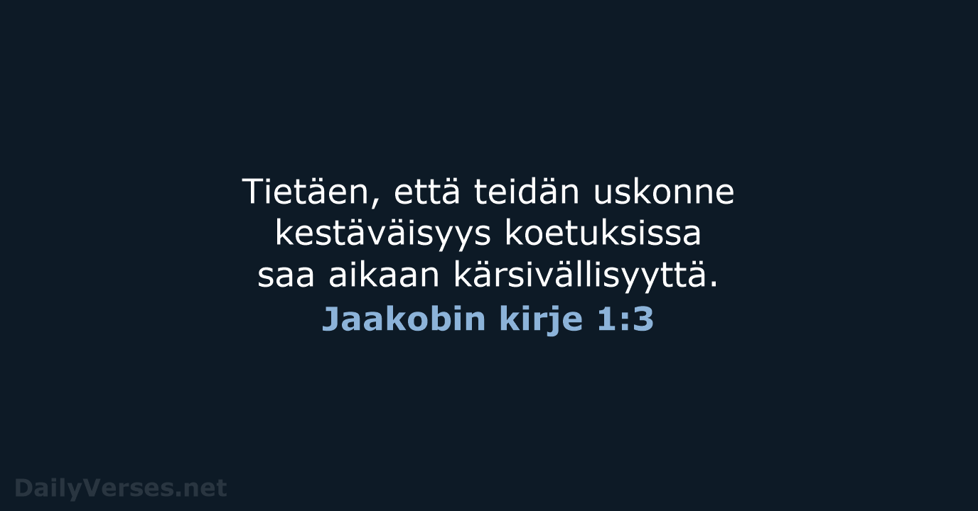 Jaakobin kirje 1:3 - KR38