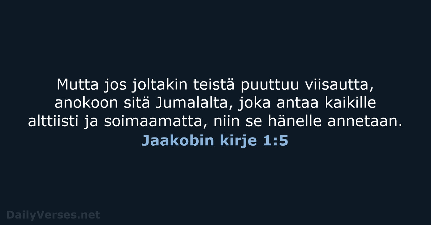 Jaakobin kirje 1:5 - KR38