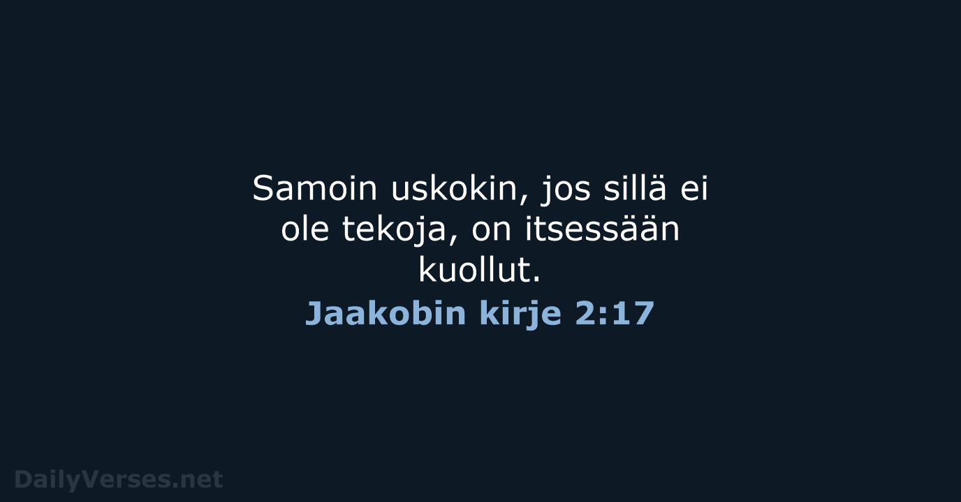 Jaakobin kirje 2:17 - KR38