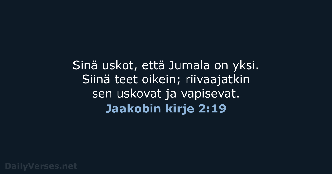 Jaakobin kirje 2:19 - KR38