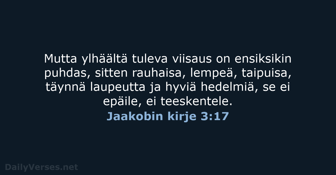 Jaakobin kirje 3:17 - KR38