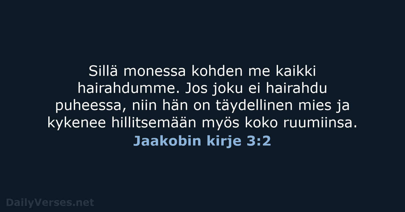 Jaakobin kirje 3:2 - KR38