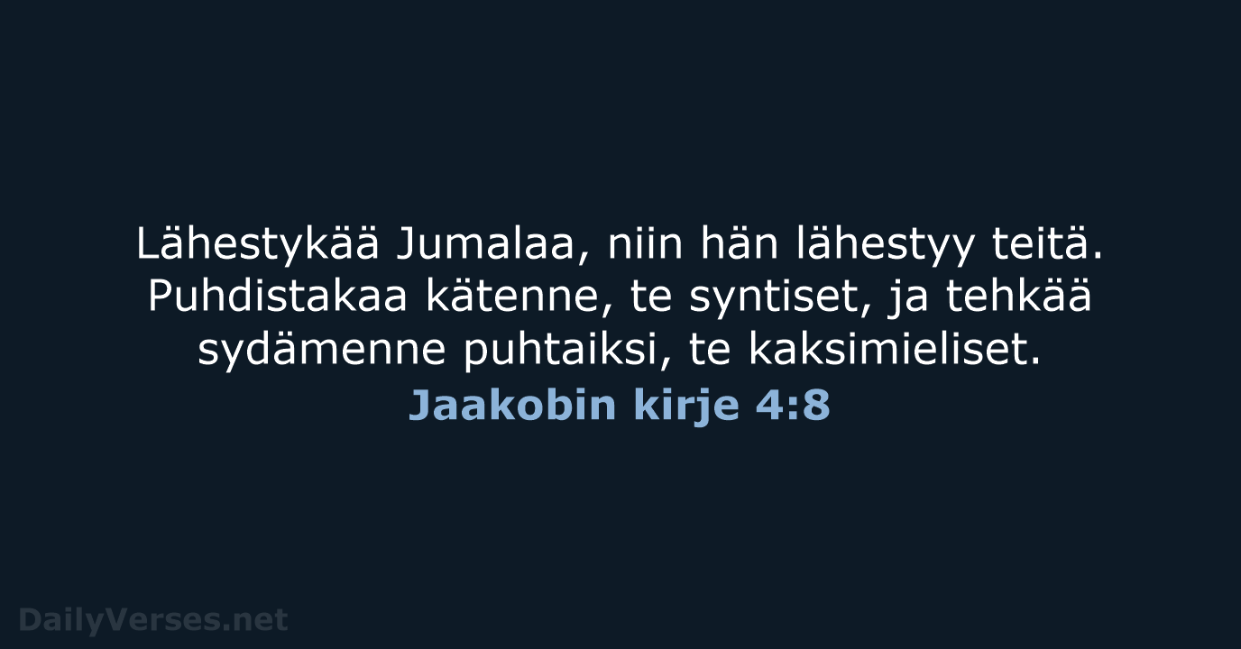 Jaakobin kirje 4:8 - KR38