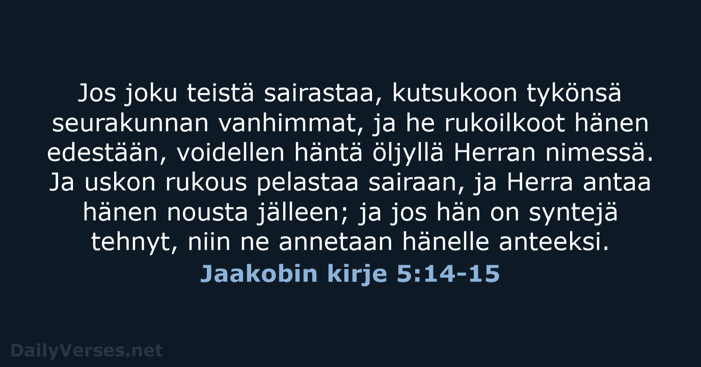 Jaakobin kirje 5:14-15 - KR38