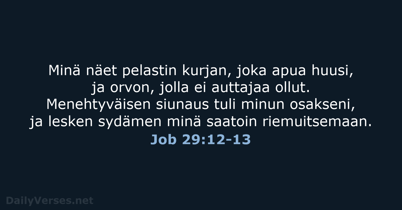 Job 29:12-13 - KR38