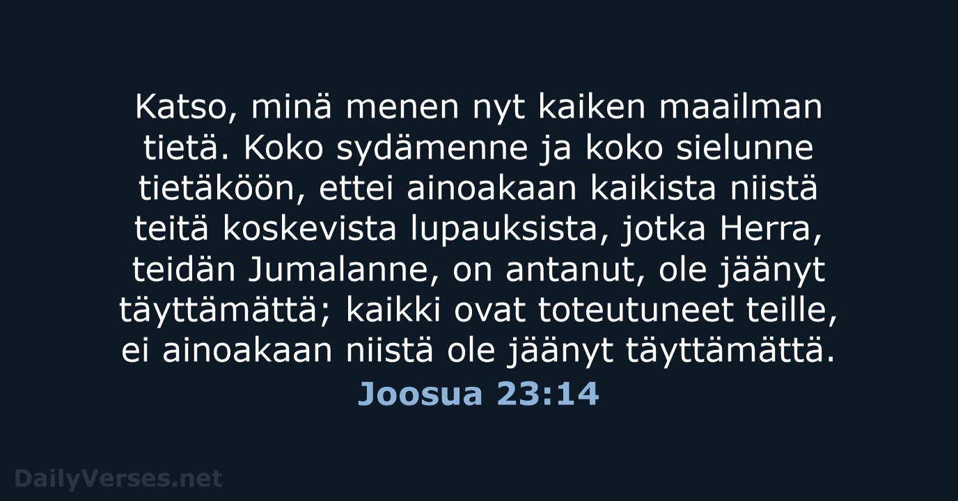 Joosua 23:14 - KR38