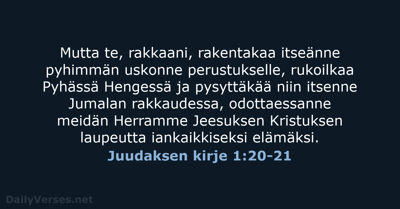 Juudaksen kirje 1:20-21 - KR38