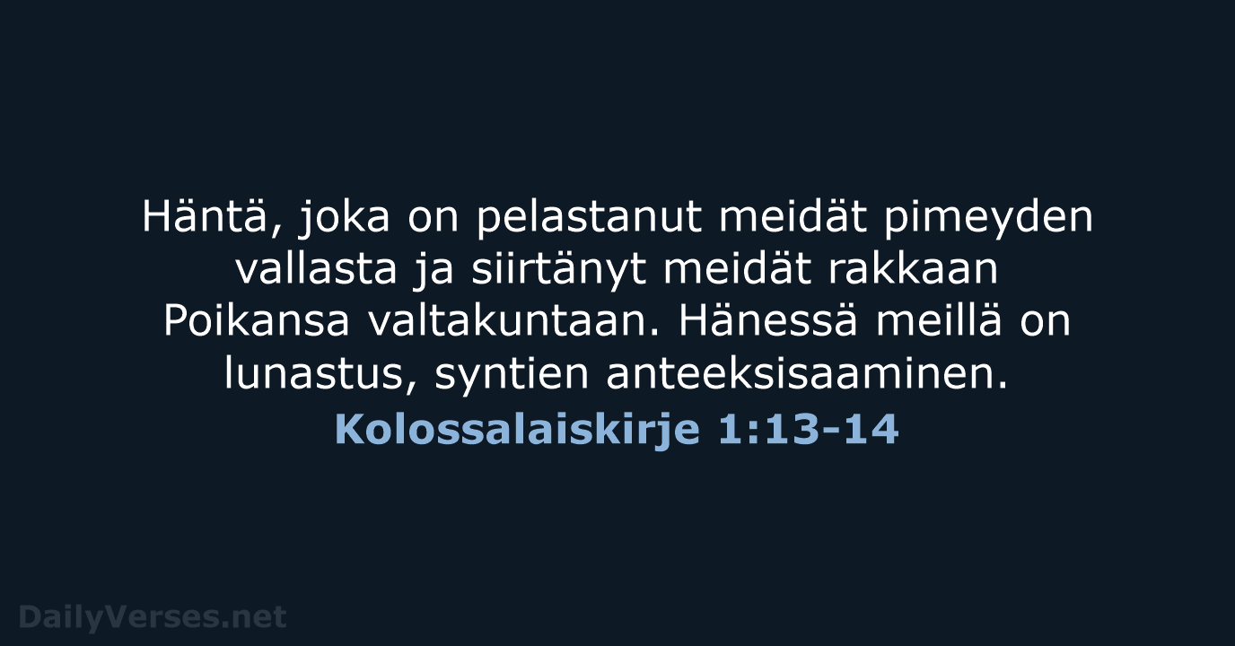 Kolossalaiskirje 1:13-14 - KR38