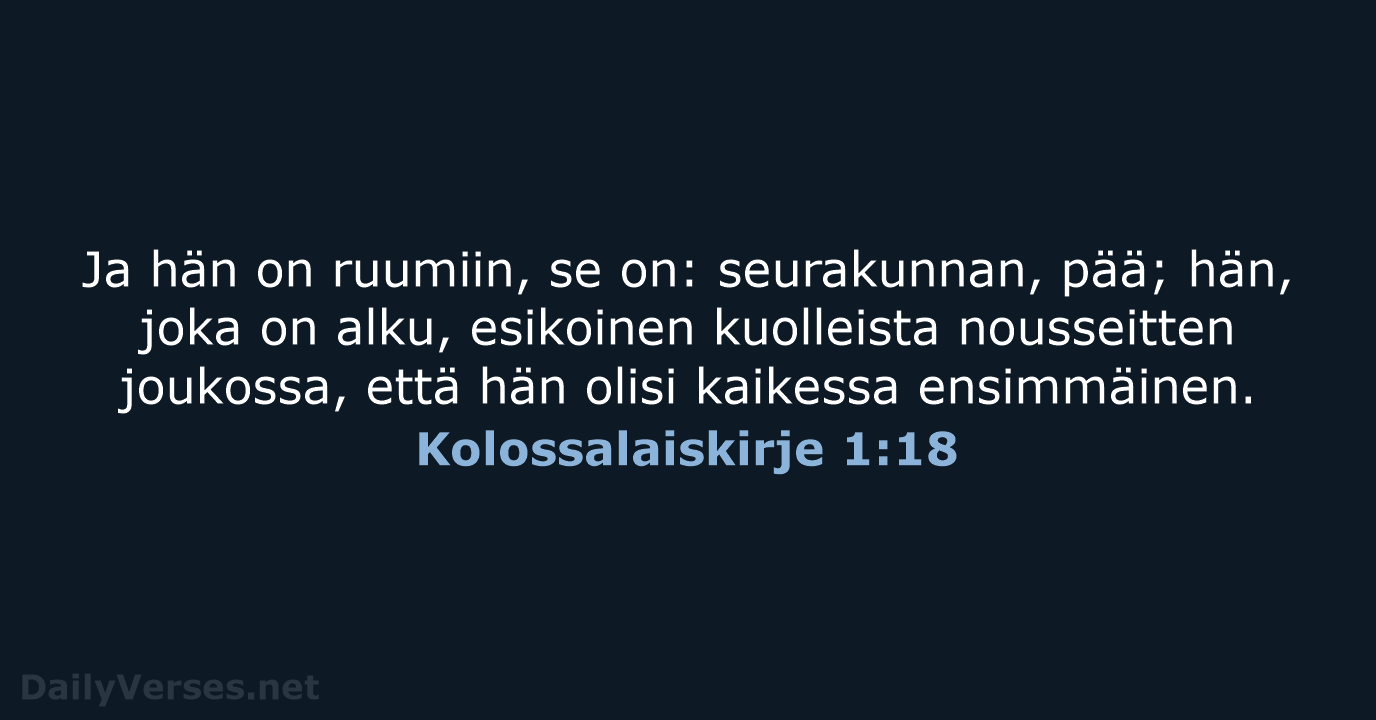 Kolossalaiskirje 1:18 - KR38