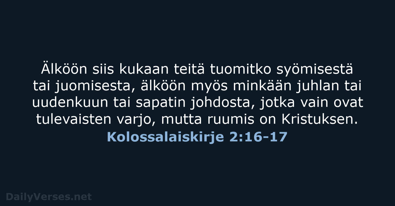 Kolossalaiskirje 2:16-17 - KR38