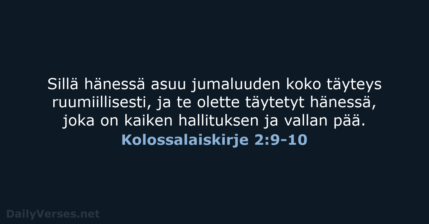 Kolossalaiskirje 2:9-10 - KR38