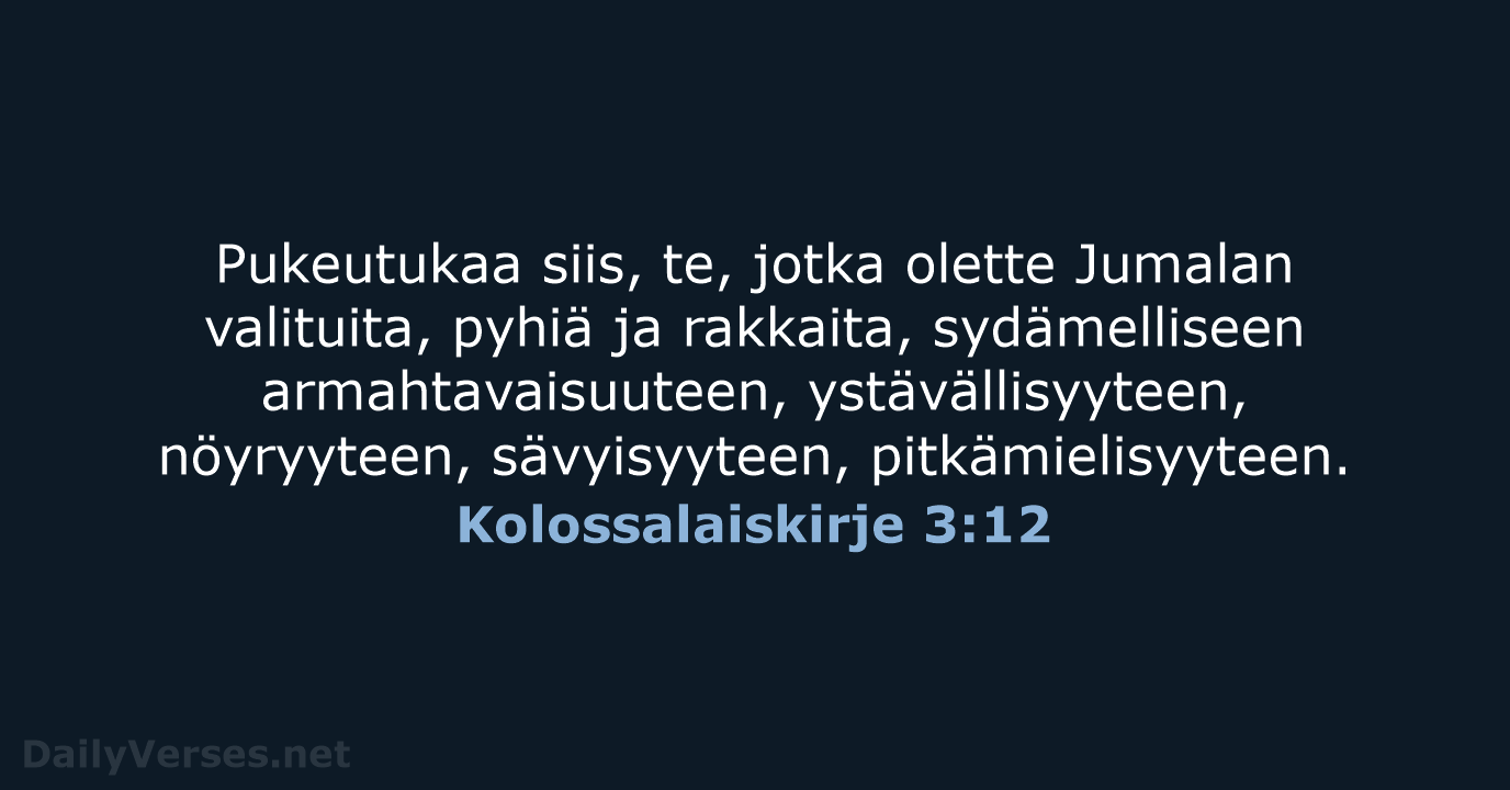 Kolossalaiskirje 3:12 - KR38