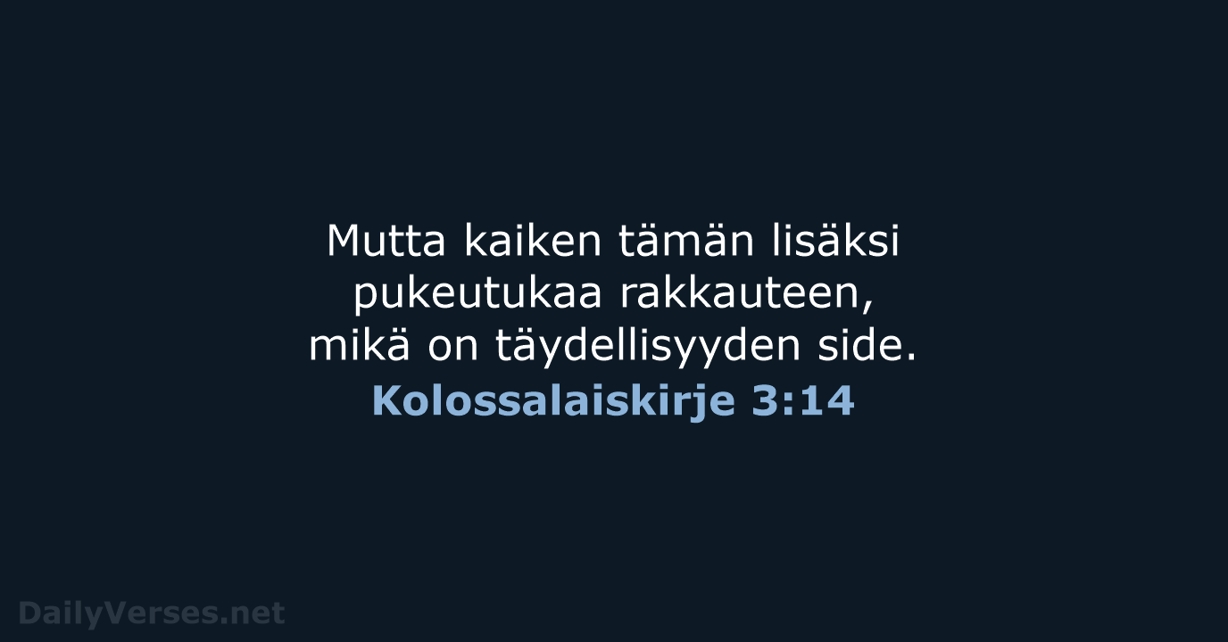 Kolossalaiskirje 3:14 - KR38