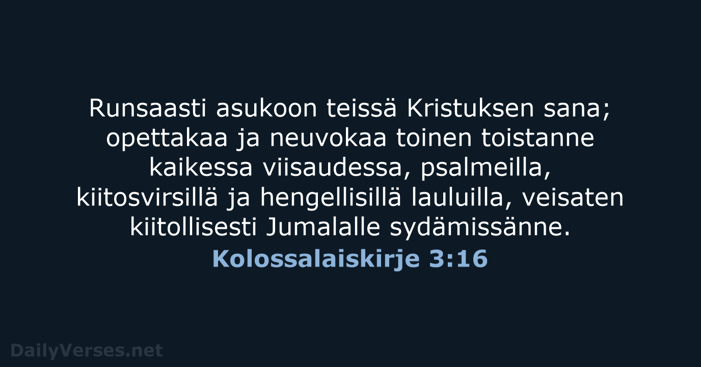 Kolossalaiskirje 3:16 - KR38