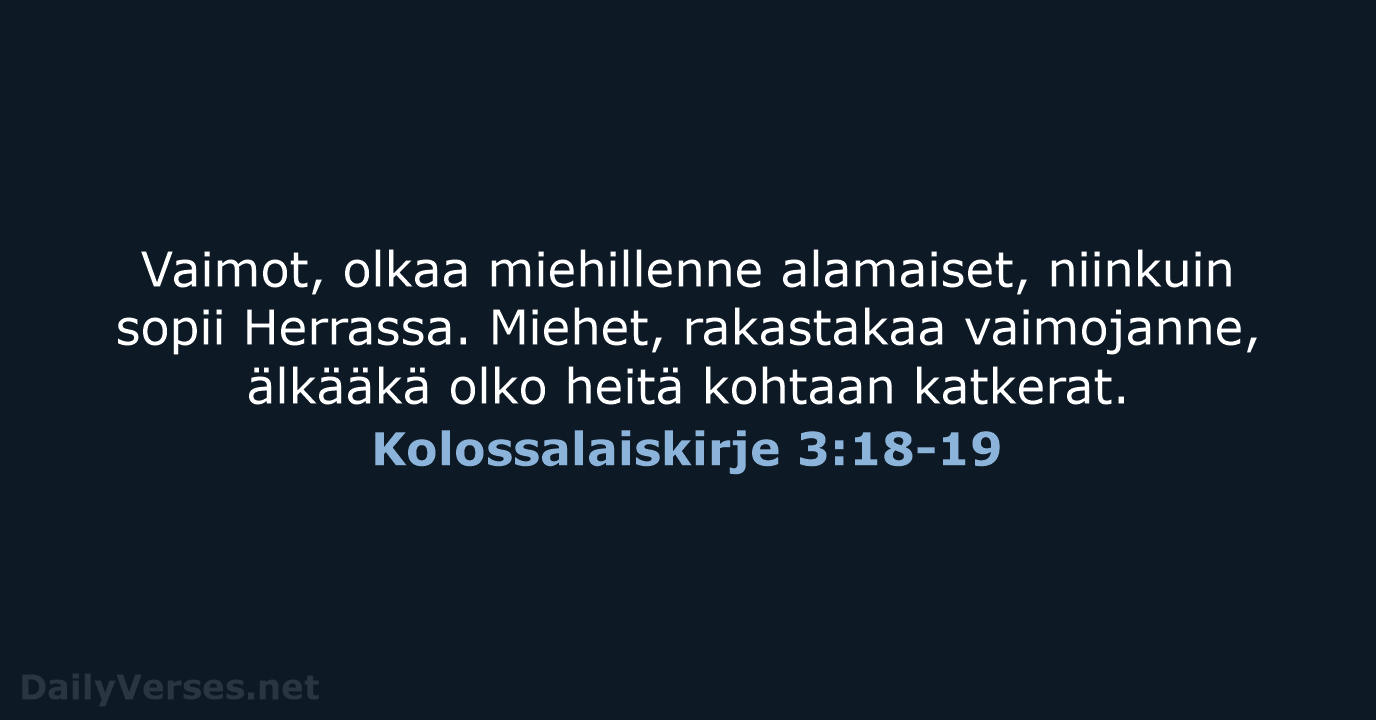 Kolossalaiskirje 3:18-19 - KR38