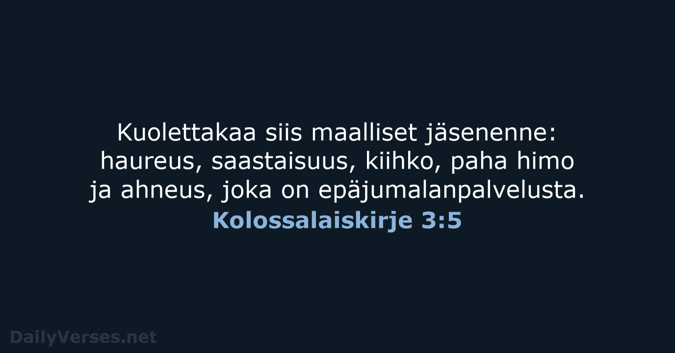 Kolossalaiskirje 3:5 - KR38