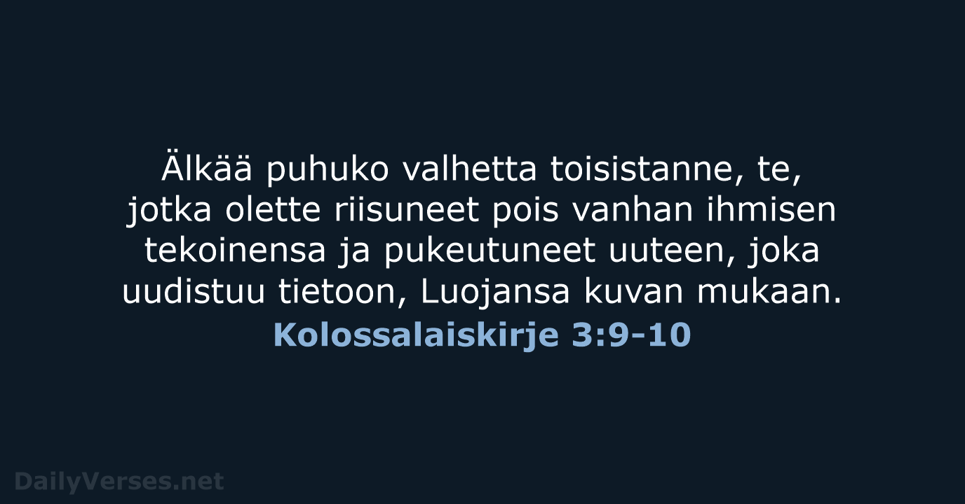 Kolossalaiskirje 3:9-10 - KR38