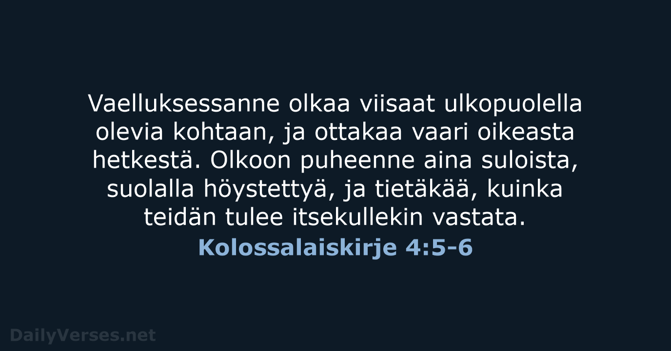 Kolossalaiskirje 4:5-6 - KR38