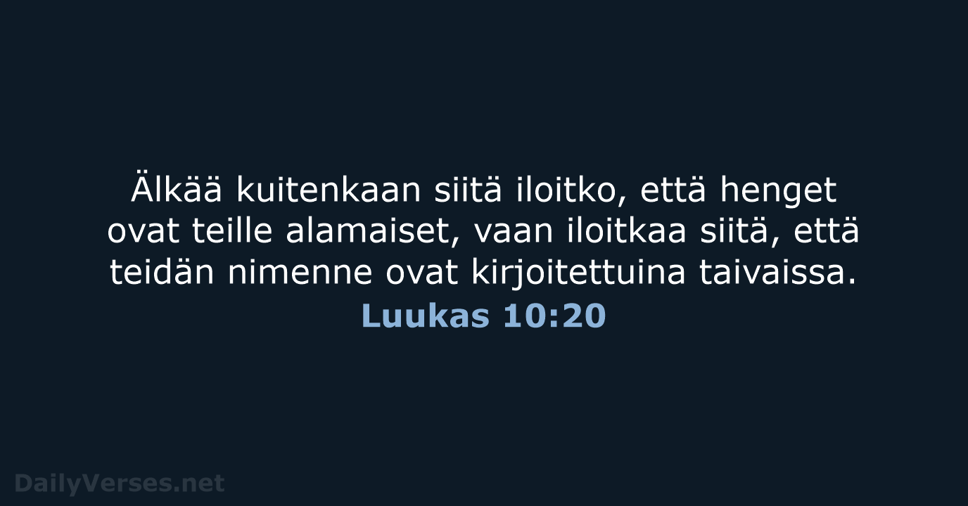 Luukas 10:20 - KR38