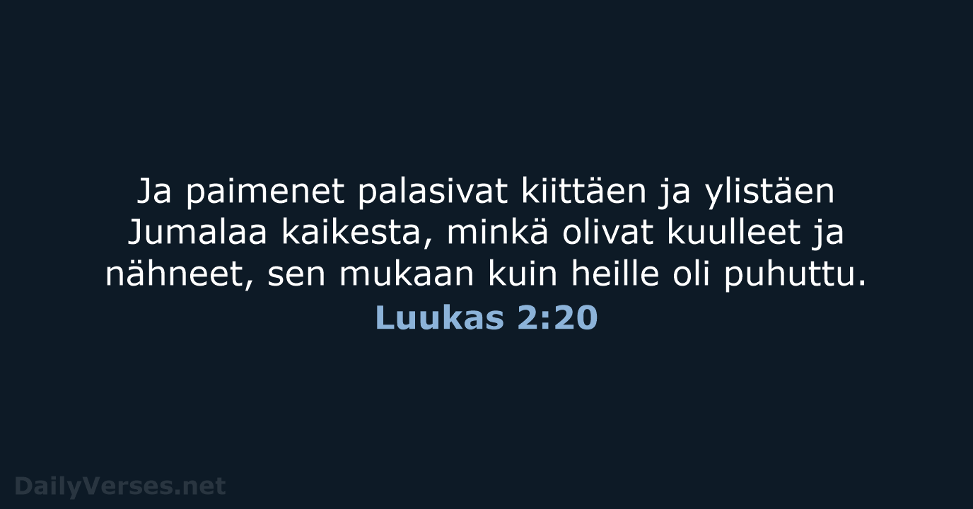 Luukas 2:20 - KR38