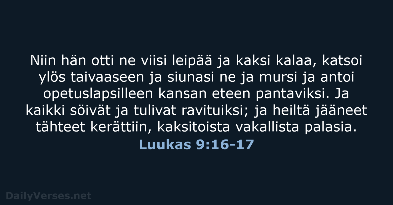 Luukas 9:16-17 - KR38