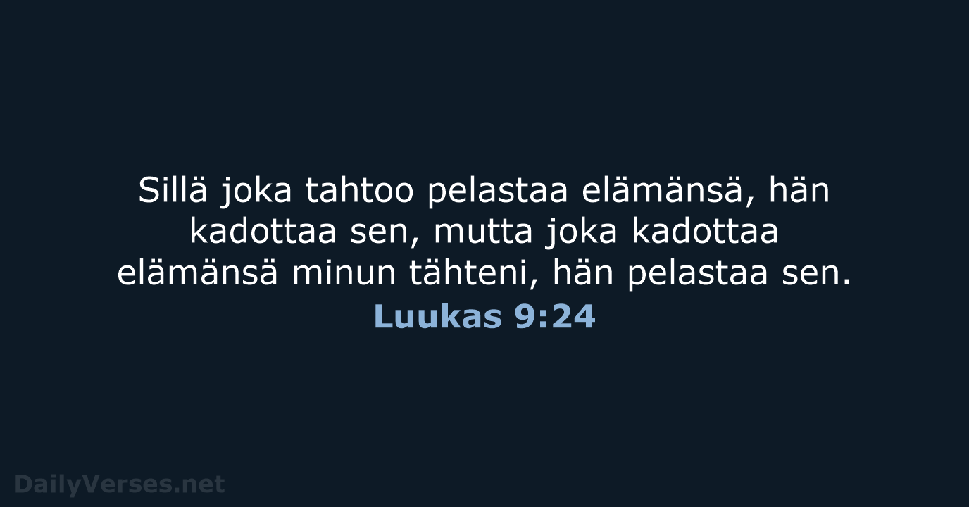 Luukas 9:24 - KR38