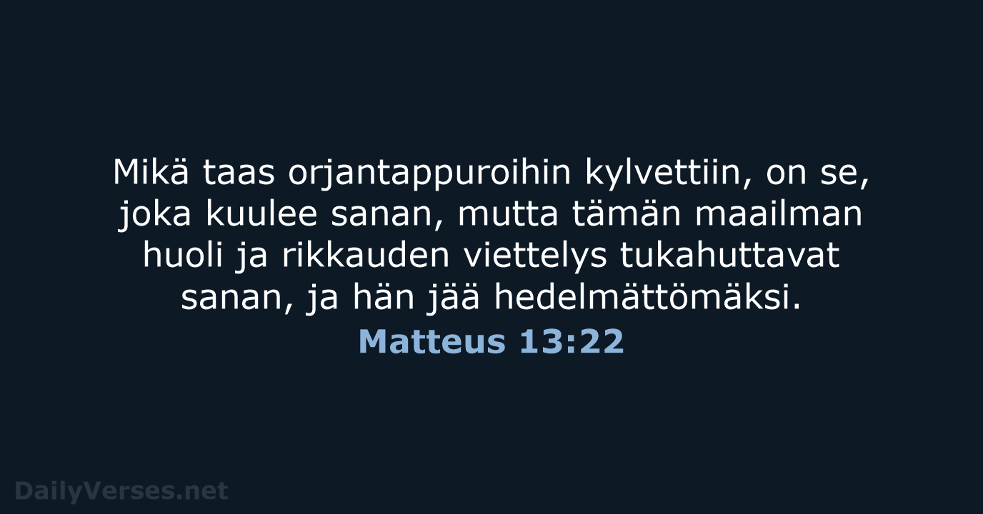 Matteus 13:22 - KR38