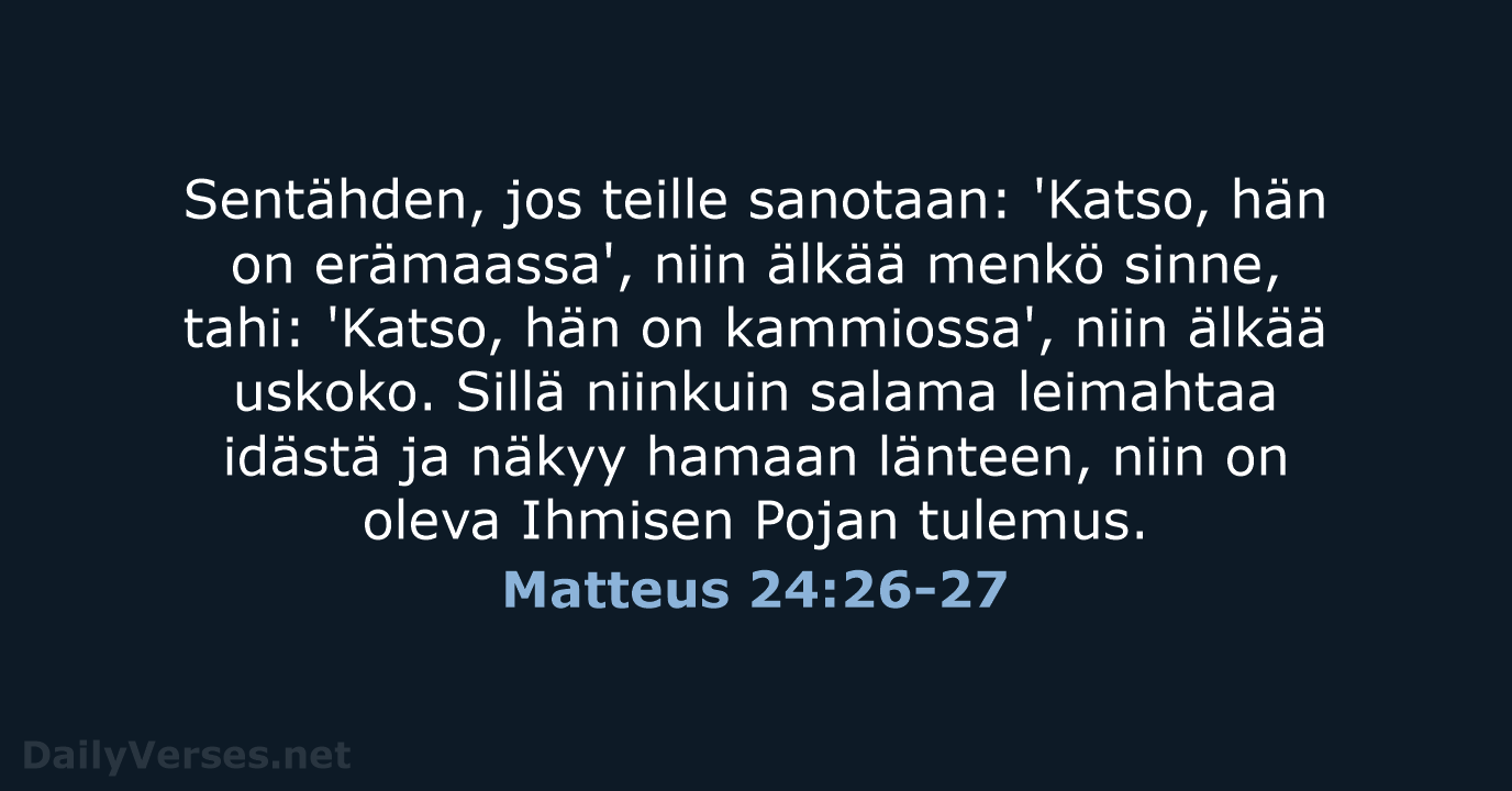 Matteus 24:26-27 - KR38