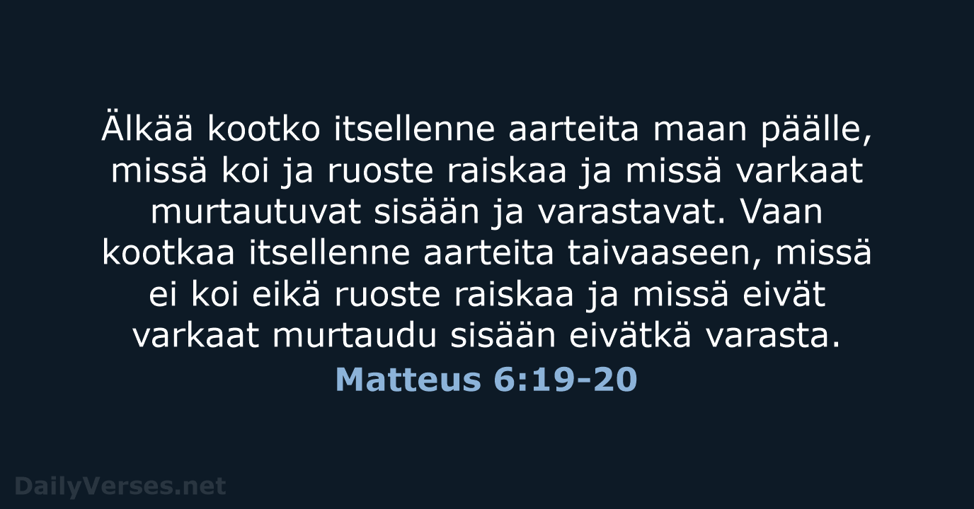 Matteus 6:19-20 - KR38