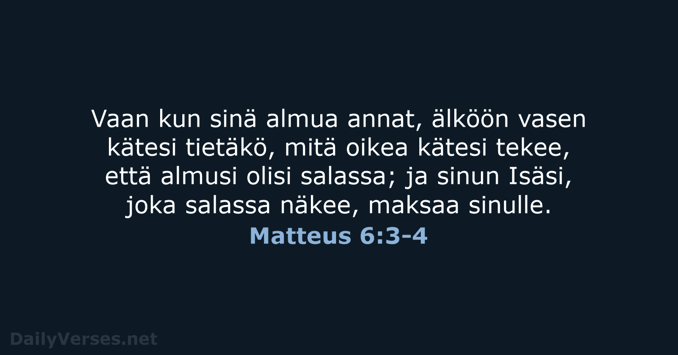 Matteus 6:3-4 - KR38