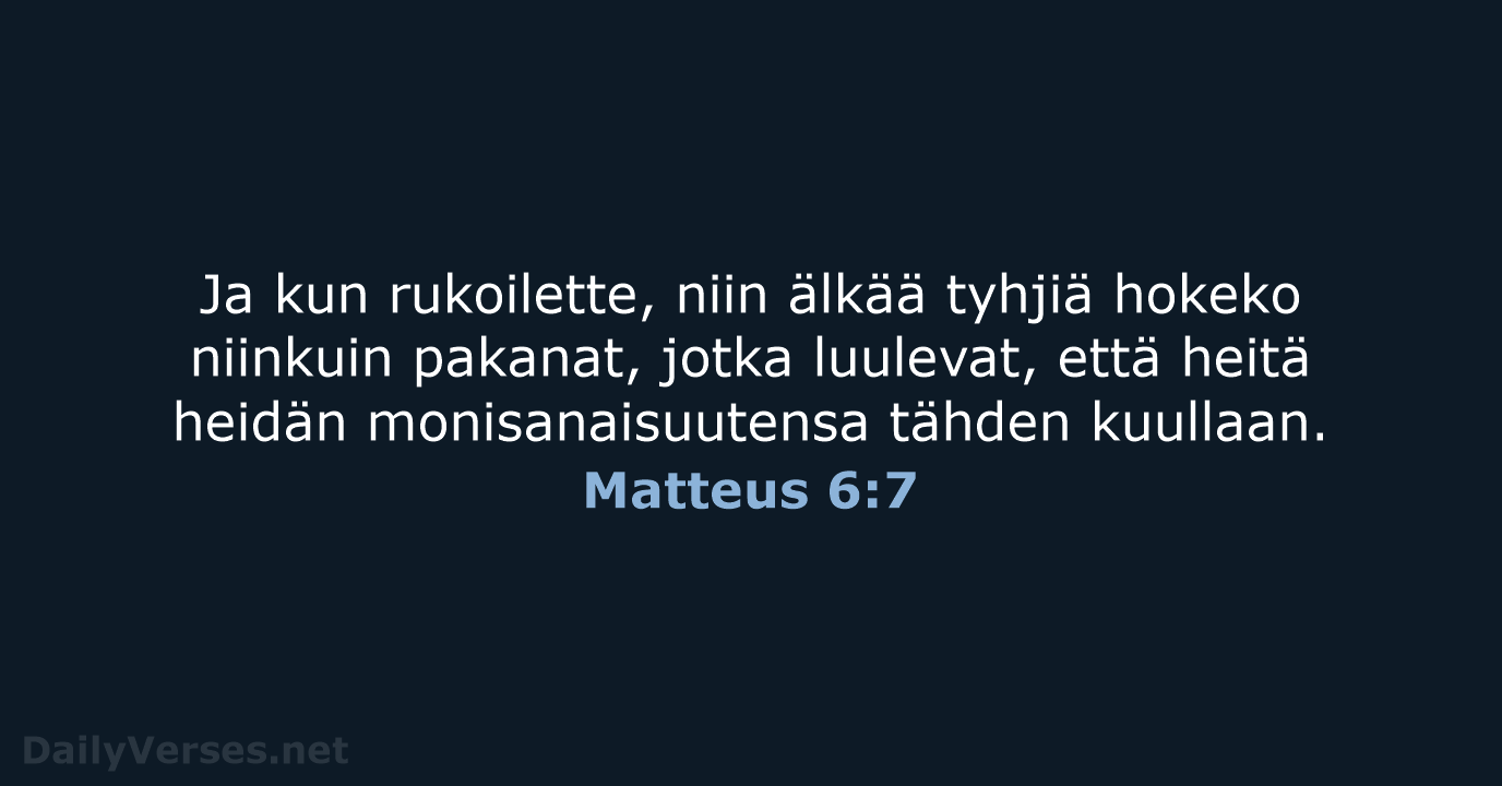 Matteus 6:7 - KR38