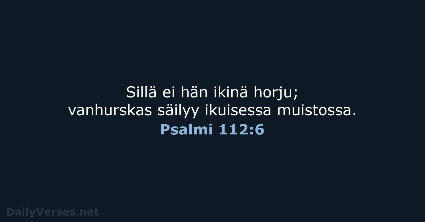 Psalmi 112:6 - KR38