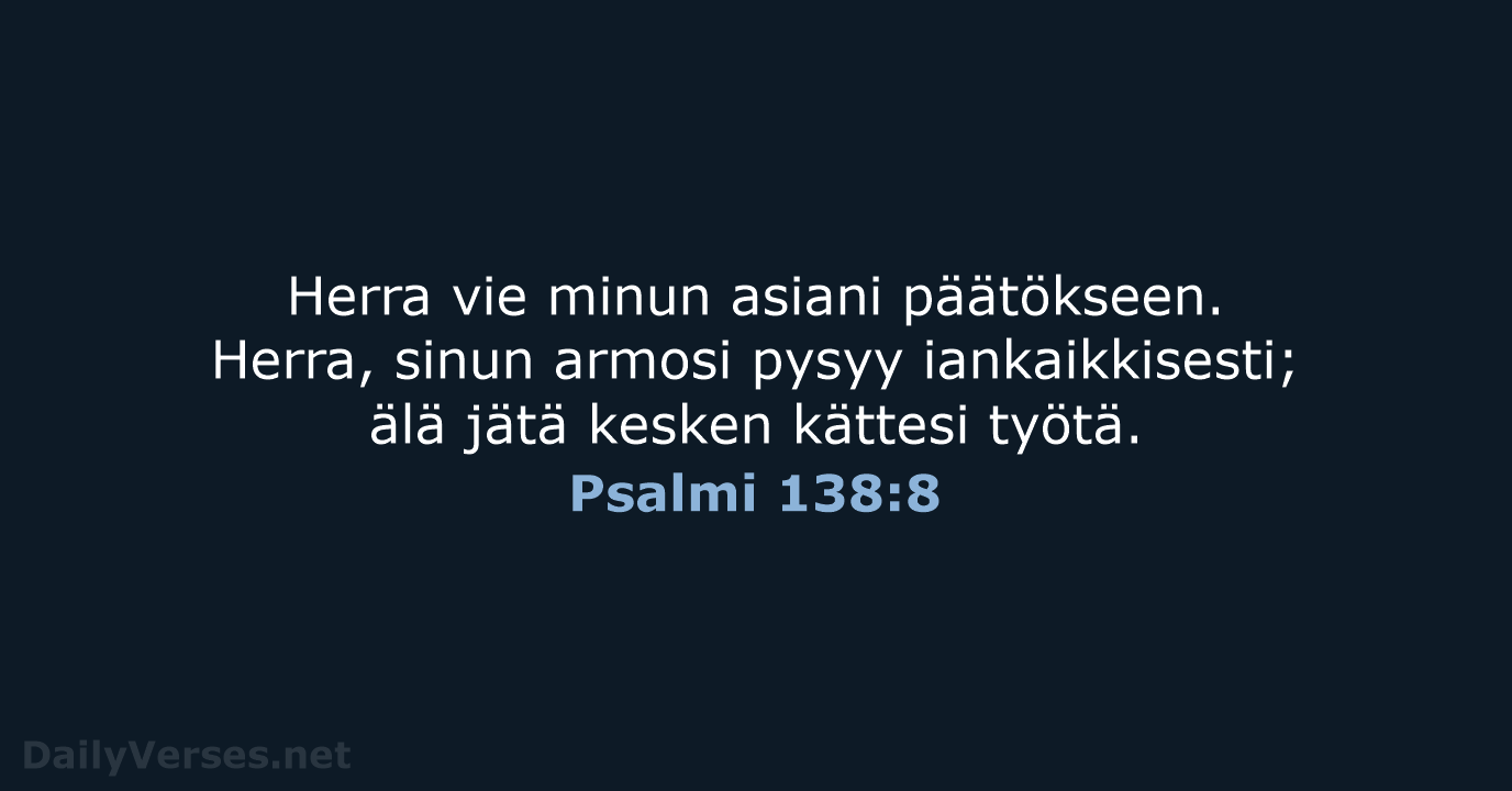 Psalmi 138:8 - KR38